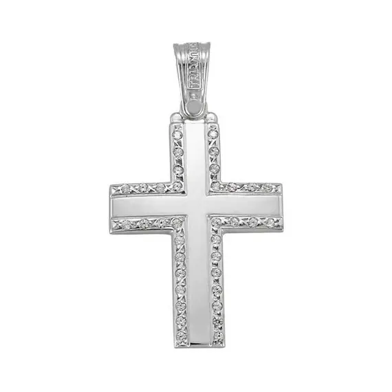 TRIANTOS White Gold Cross 14K 1.1.1250W