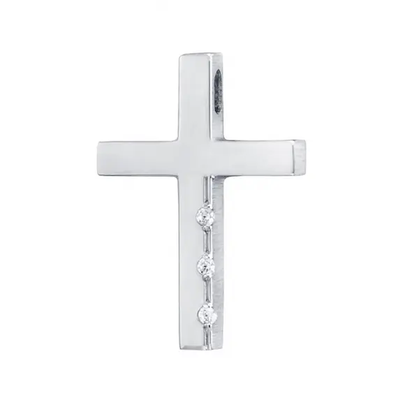 TRIANTOS White Gold Cross 14K 1.2.1249W
