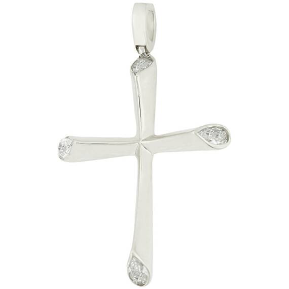 KALOUSTIAN White Gold Cross 14K 5KR.984BCR