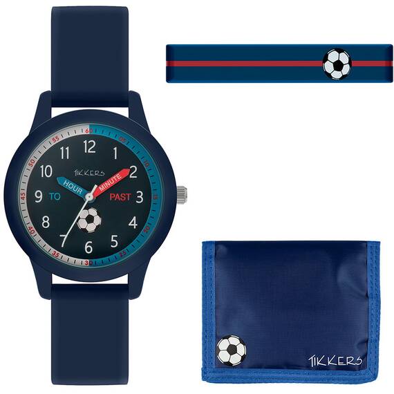 TIKKERS Boys Blue Silicone Strap Football Set ATK1071