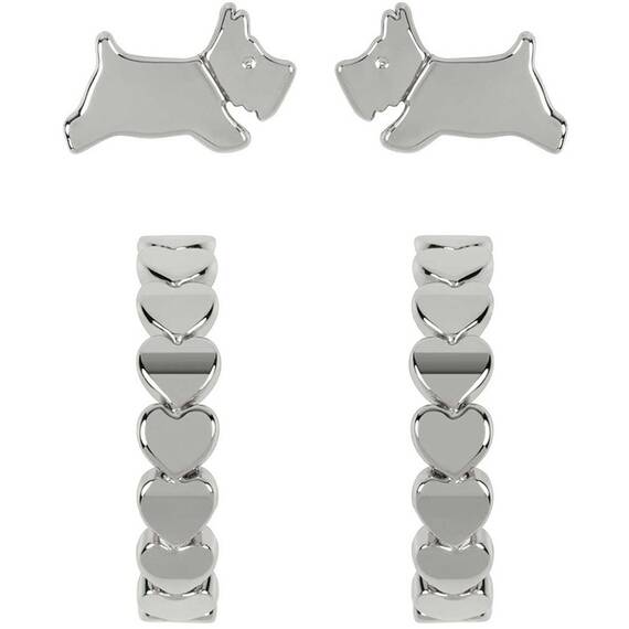 RADLEY LONDON Heart Huggie Twin Pack Ασημένια Σκουλαρίκια Από Ατσάλι RYJ1213S