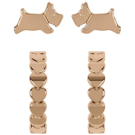 RADLEY LONDON Heart Huggie Twin Pack Ροζ Χρυσά Σκουλαρίκια Από Ατσάλι RYJ1214S
