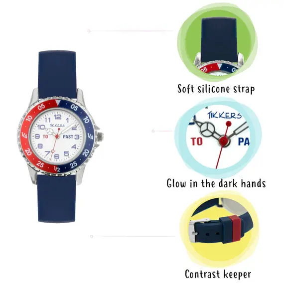 TIKKERS Boys Navy Strap Time Teacher TK0140, image 2
