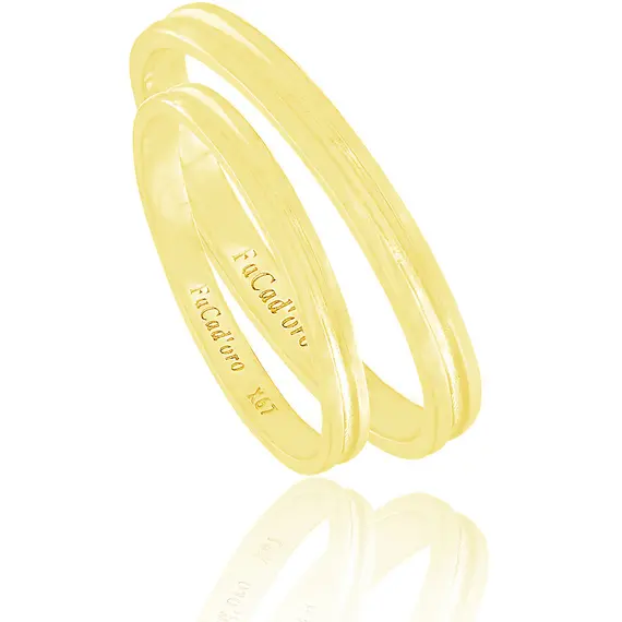 FACADORO Wedding Ring With Pattern Gold K14 WR-101W, image 2