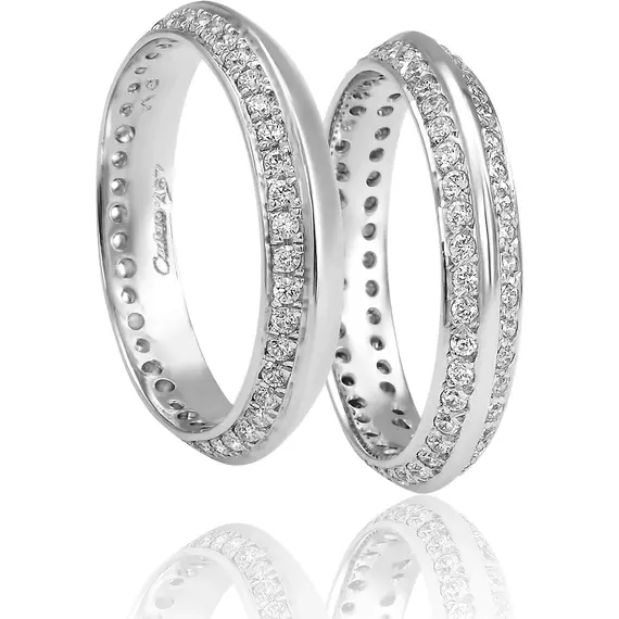 FACADORO Wedding Ring With Pattern Gold K14 WR-17PB1, image 2
