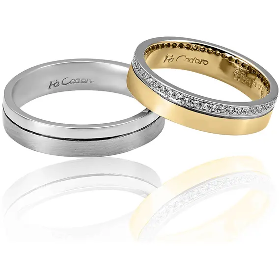 FACADORO Wedding Ring With Pattern Gold K14 WR-33WG, image 2
