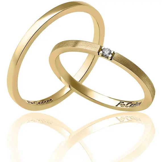 FACADORO Wedding Ring With Pattern Gold K14 WR-40W, image 2