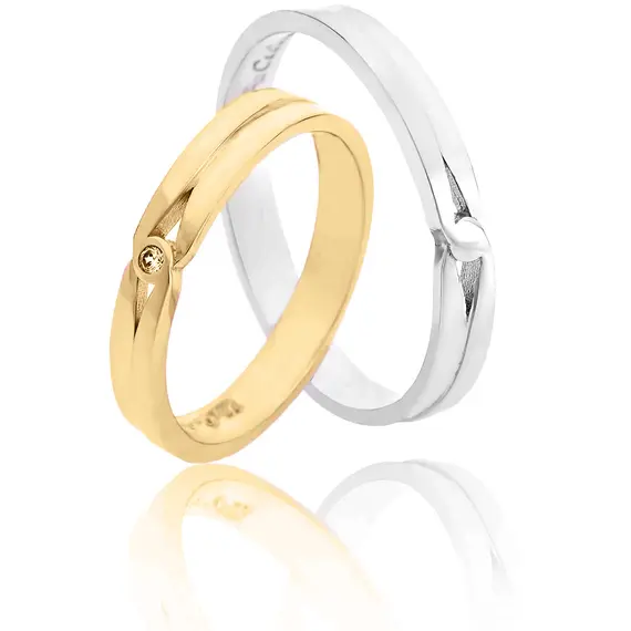 FACADORO Wedding Ring With Pattern Gold K14 WR-61WG