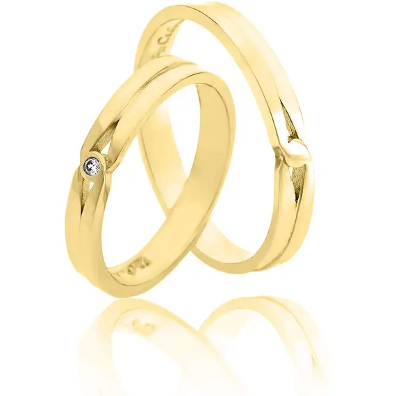FACADORO Wedding Ring With Pattern Gold K14 WR-61WG, image 2