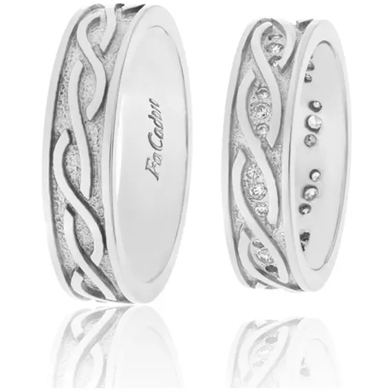 FACADORO Wedding Ring With Pattern Gold K14 WR-68G, image 2