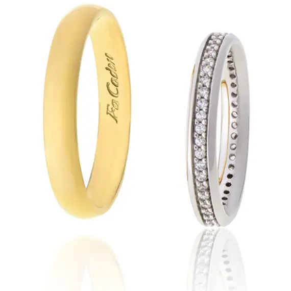 FACADORO Wedding Ring With Pattern Gold K14 WR-71G, image 2