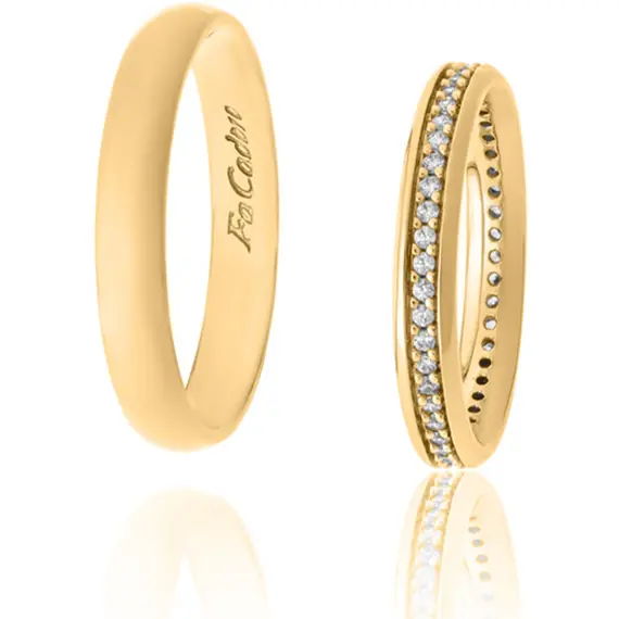 FACADORO Wedding Ring With Pattern Gold K14 WR-71G