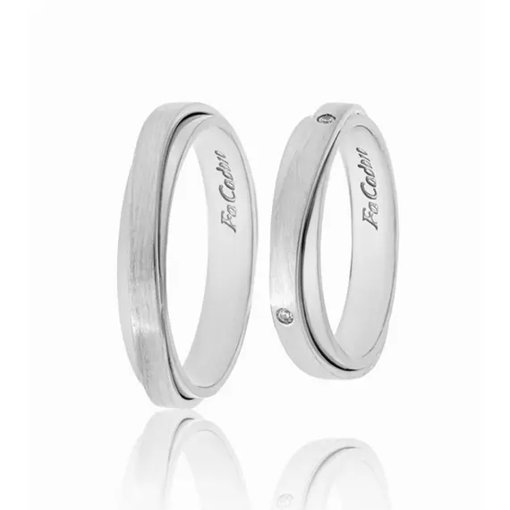 FACADORO Wedding Ring With Pattern Gold K14 WR-72WG, image 2