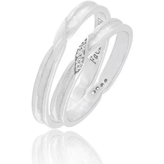 FACADORO Wedding Ring With Pattern Gold K14 WR-88G, image 2