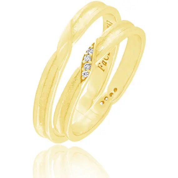 FACADORO Wedding Ring With Pattern Gold K14 WR-88G