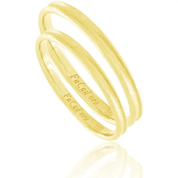 FACADORO Wedding Ring With Pattern Gold K14 WR-94G, image 2