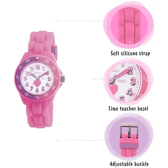 TIKKERS Girls Pink Strap Time Teacher TK0003, image 2