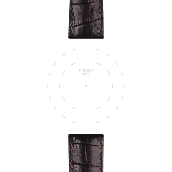 TISSOT Αυθεντικό Καφέ Δερμάτινο Λουράκι 22/20 T852041655, image 2