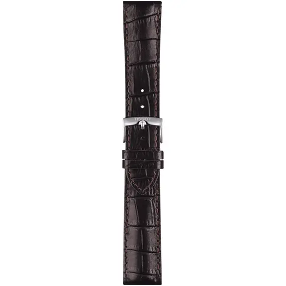 TISSOT Αυθεντικό Καφέ Δερμάτινο Λουράκι 22/20 T852041655, image 3