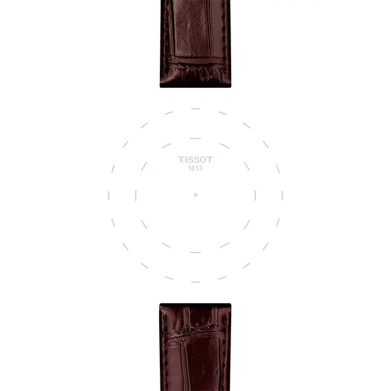 TISSOT Αυθεντικό Καφέ Δερμάτινο Λουράκι 20/18 T852043014, image 2