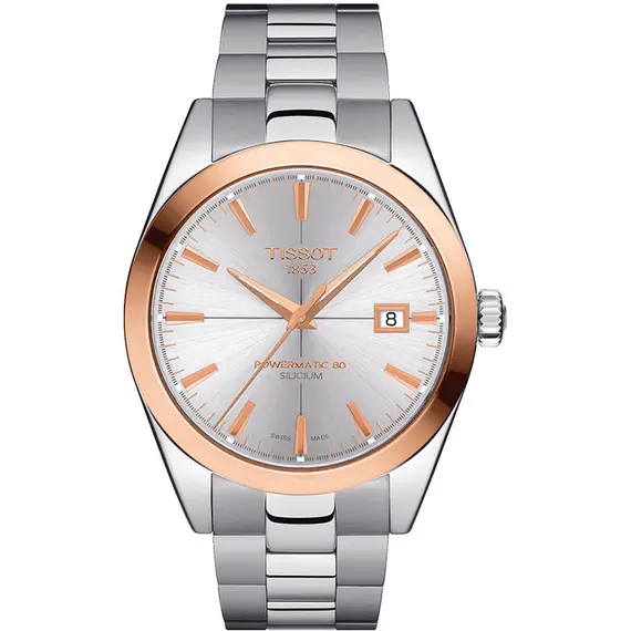 TISSOT Gentleman Powermatic 80 Silicium Solid 18K Gold Bezel T9274074103100