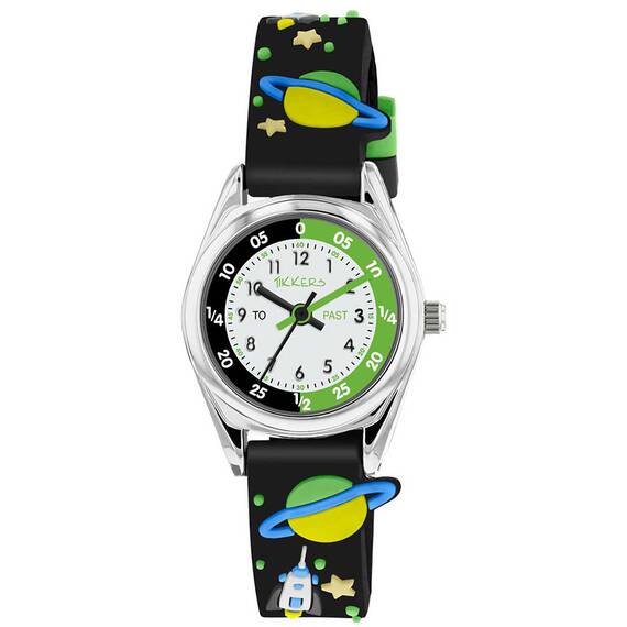 TIKKERS Boys Black Strap Universe Time Teacher Set ATK0208