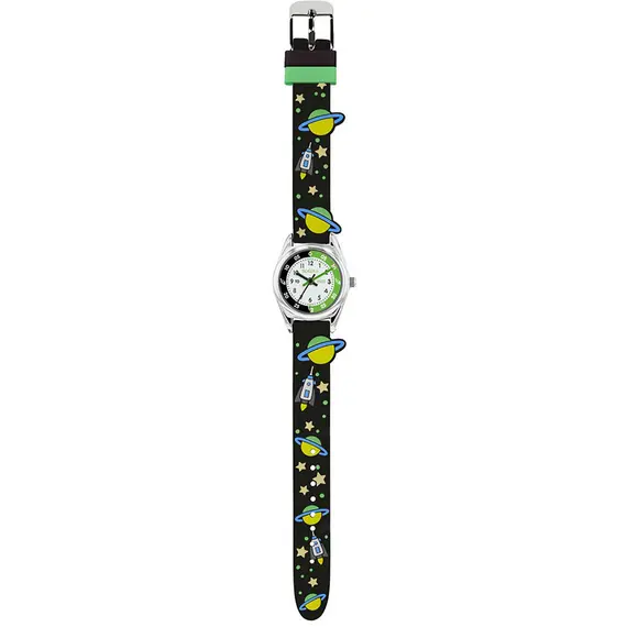 TIKKERS Boys Black Strap Universe Time Teacher Set Με Αυτοκόλλητα ATK0208, image 2