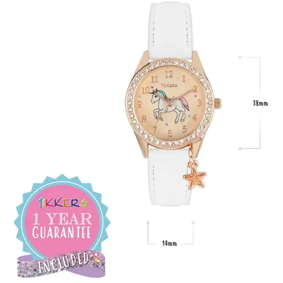 TIKKERS Girls Unicorn White Strap Stone Set Με Κολιέ Και Τσαντάκι ATK1063, image 4