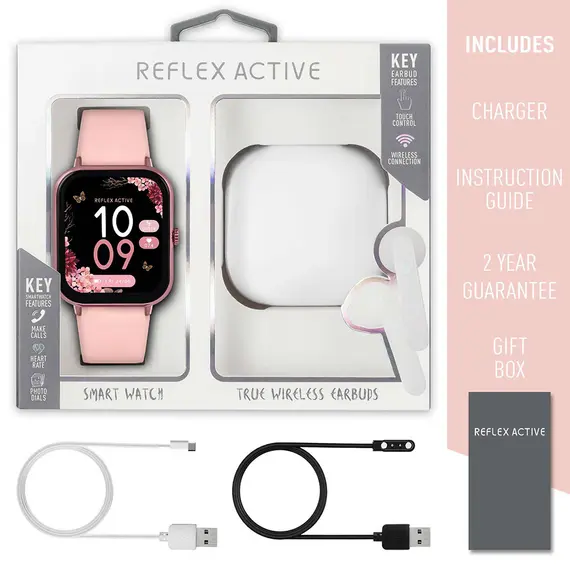 REFLEX ACTIVE Series 17 Wireless Earbuds Pink Silicon Strap RA17-2162-TWS, image 7