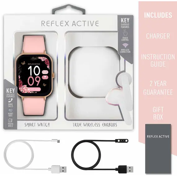REFLEX ACTIVE Series 23 Wireless Earbuds Pink Silicon Strap RA23-2166-TWS, image 7