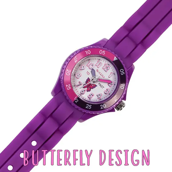 TIKKERS Girls Purple Strap Time Teacher TK0041, image 2