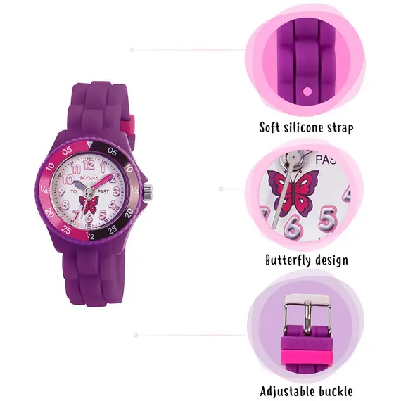 TIKKERS Girls Purple Strap Time Teacher TK0041, image 3