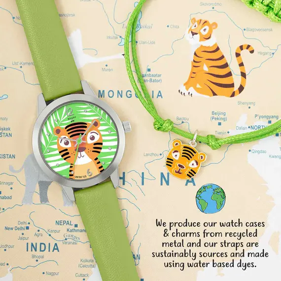 TIKKERS WWF Green Strap Tiger Set Με Βραχιόλι TKWWF003-SET, image 2