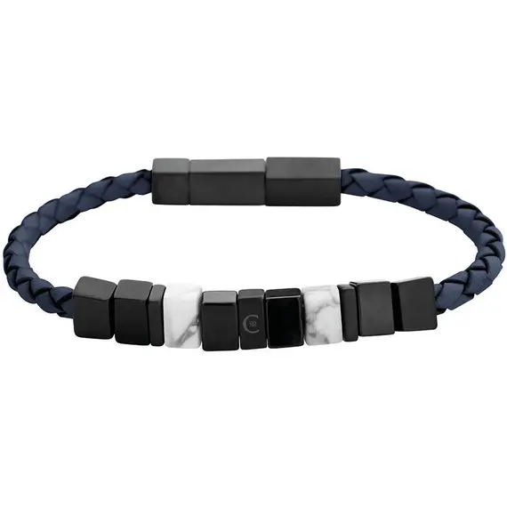 CERRUTI Chiselled Βραχιόλι Από Δέρμα Και Ανοξείδωτο Ατσάλι 20cm CIAGB0001404
