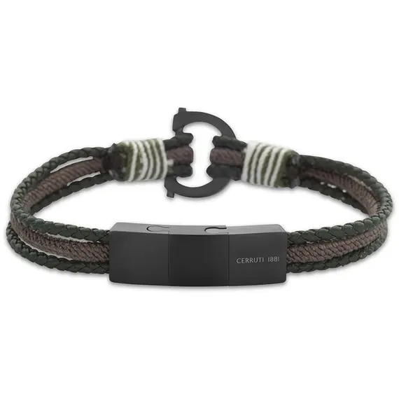 CERRUTI Cords Βραχιόλι Από Δέρμα Και Ανοξείδωτο Ατσάλι 20cm CIAGB0002102