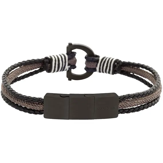 CERRUTI Cords Βραχιόλι Από Δέρμα Και Ανοξείδωτο Ατσάλι 20cm CIAGB0002103