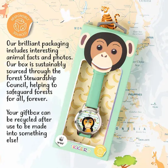 TIKKERS WWF Green Strap Chimpanzee TKWWF008, image 3