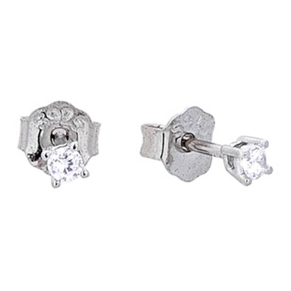 PRINCESILVERO Σκουλαρίκι Μονόπετρο Από Ασήμι 925 2mm 1A-SC239-1