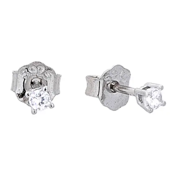 PRINCESILVERO Σκουλαρίκι Μονόπετρο Από Ασήμι 925 2mm 1A-SC239-1