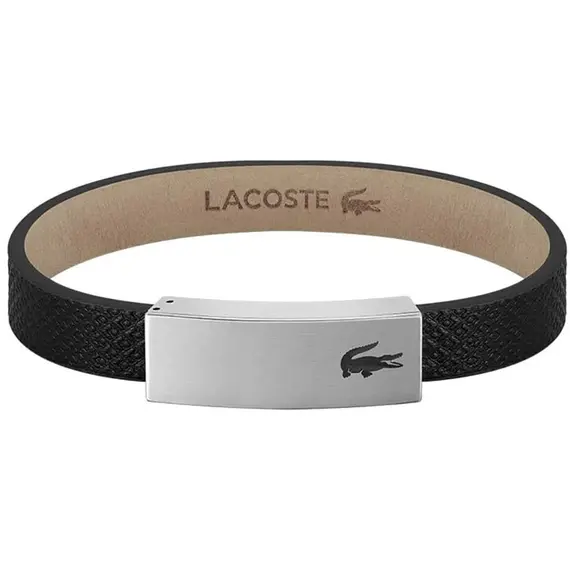 LACOSTE Port Βραχιόλι Από Δέρμα Και Ανοξείδωτο Ατσάλι 17.5cm 2040110