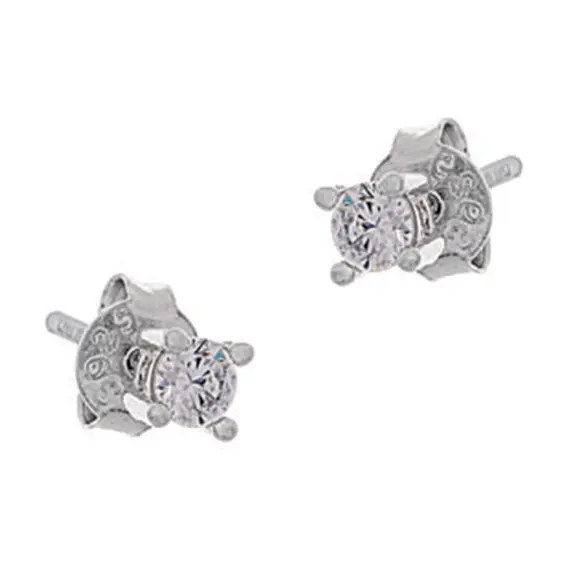 PRINCESILVERO Σκουλαρίκι Μονόπετρο Από Ασήμι 925 3mm 9A-SC032-1