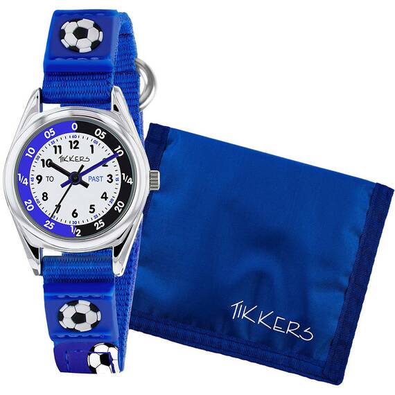 TIKKERS Boys Blue Canvas Strap Teacher Football Set ATK1090