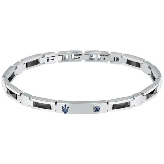 MASERATI Δίχρωμο Βραχιόλι Από Ανοξείδωτο Ατσάλι 18cm-21.5cm JM423ATZ28