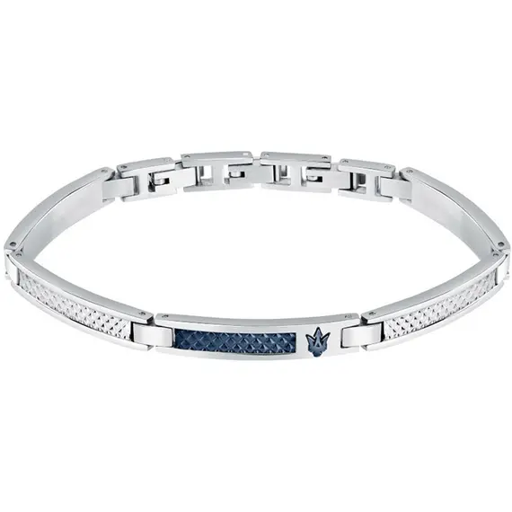 MASERATI Δίχρωμο Βραχιόλι Από Ανοξείδωτο Ατσάλι 18cm-21.5cm JM423AVD22