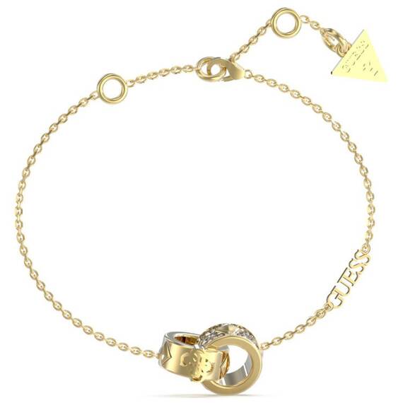 GUESS STEEL 4G Forever Χρυσό Βραχιόλι Με Ζιργκόν 21cm JUBB03282JWYGL