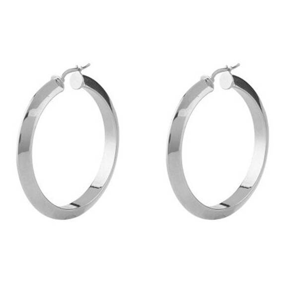 GUESS STEEL Hoops I Did It Again Ασημένια Σκουλαρίκια Κρίκοι 2.5cm JUBE04194JWRHT-U