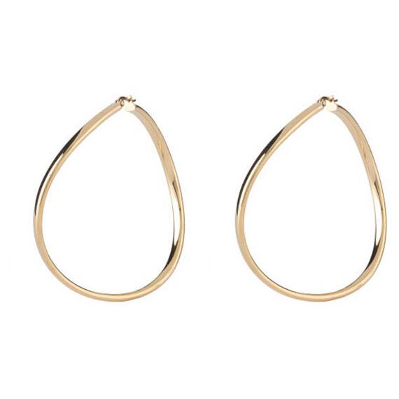 GUESS STEEL Hoops I Did It Again Χρυσά Σκουλαρίκια Κρίκοι 4cm JUBE04196JWYGT-U