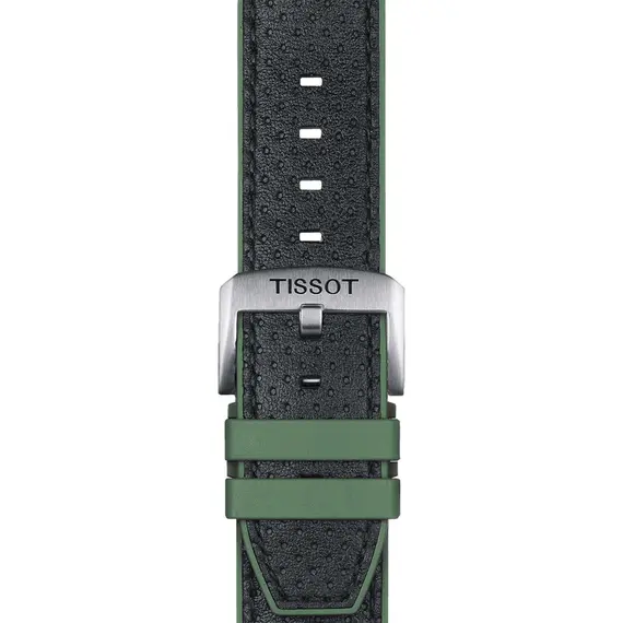 TISSOT Αυθεντικό Μαύρο Πράσινο Λουράκι Από Δέρμα Και Καουτσούκ 22/22 T852046787