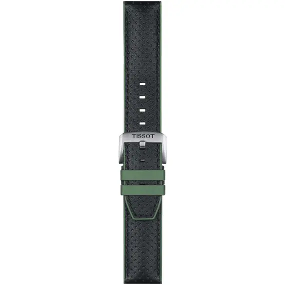 TISSOT Αυθεντικό Μαύρο Πράσινο Λουράκι Από Δέρμα Και Καουτσούκ 22/22 T852046787, image 2