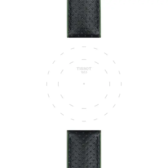TISSOT Αυθεντικό Μαύρο Πράσινο Λουράκι Από Δέρμα Και Καουτσούκ 22/22 T852046787, image 3